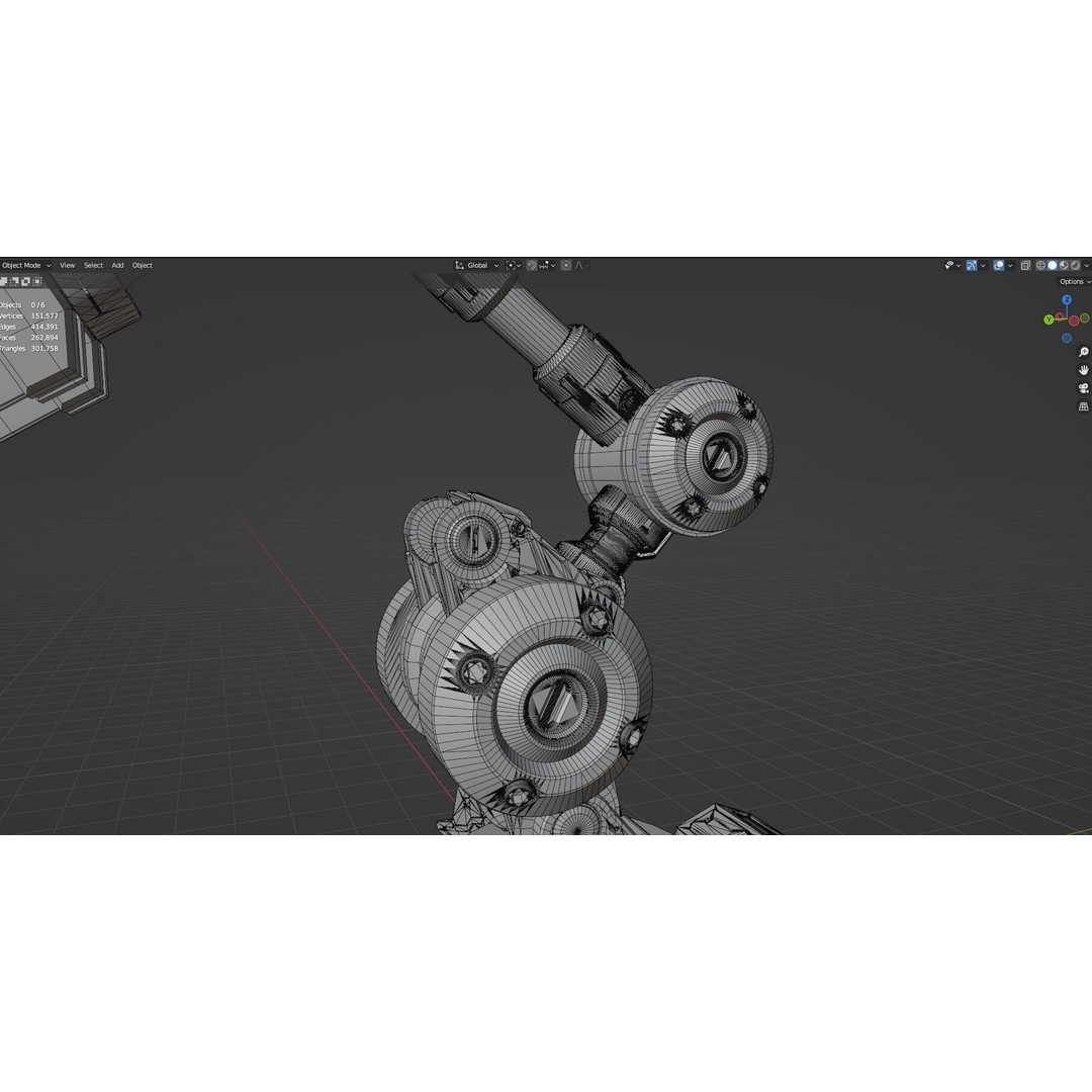 Industrial Robot Arm 3D Model – High Poly PBR Asset for Animation - View 45