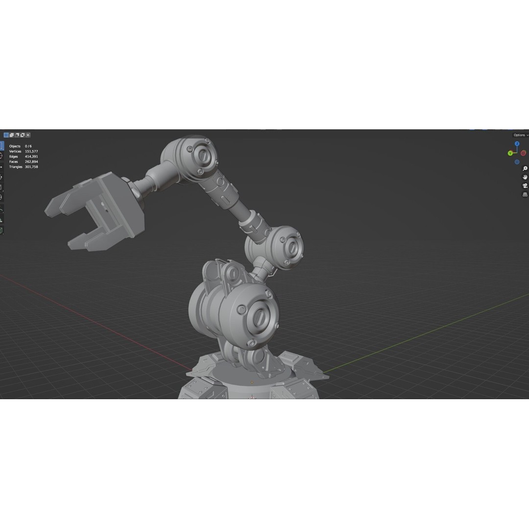 Industrial Robot Arm 3D Model – High Poly PBR Asset for Animation - View 47