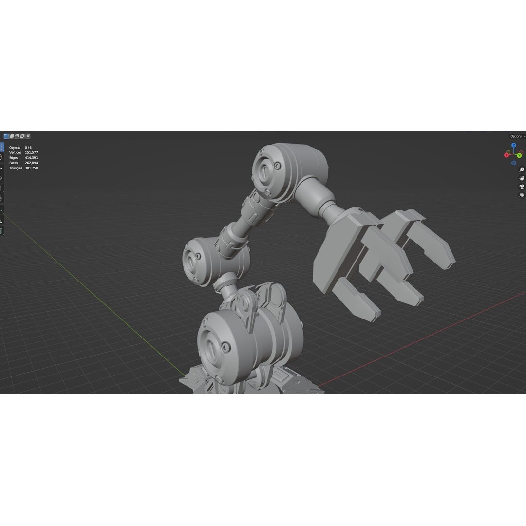 Industrial Robot Arm 3D Model – High Poly PBR Asset for Animation - View 49