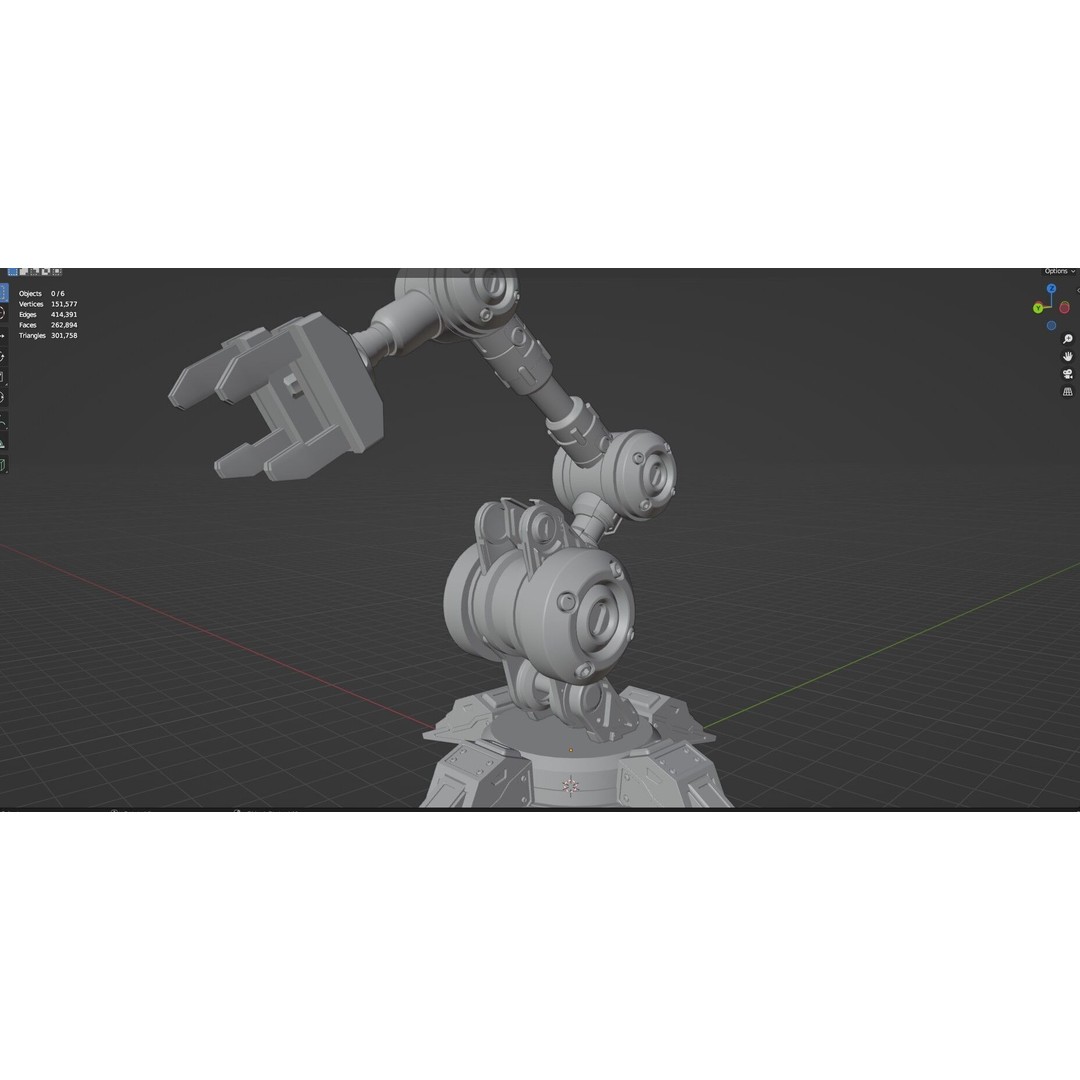 Industrial Robot Arm 3D Model – High Poly PBR Asset for Animation - View 55