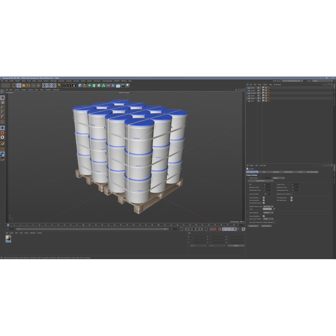 Plastic Paint Buckets 3D Model – PBR Textured Game Asset, FBX, OBJ - View 13
