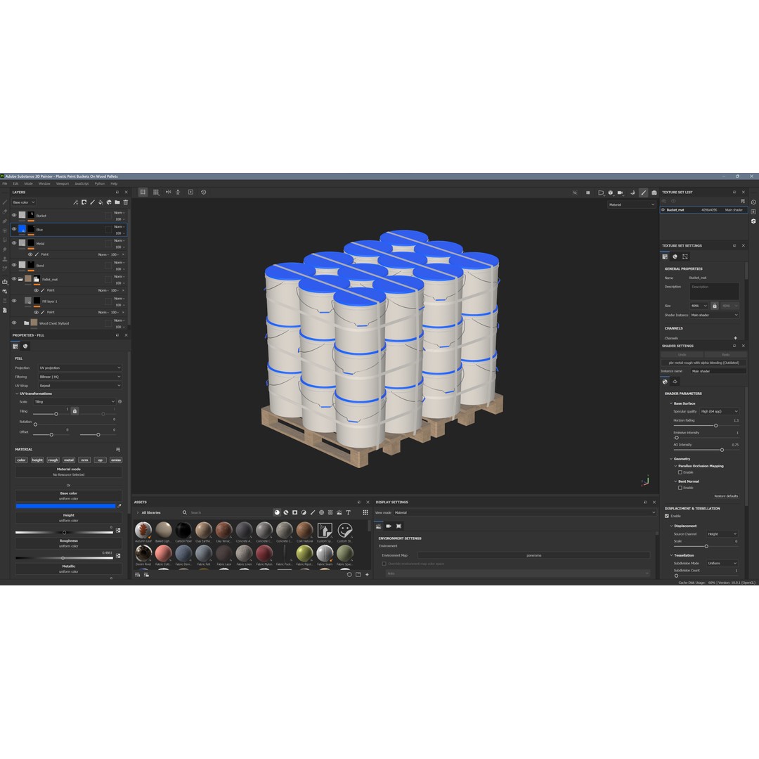 Plastic Paint Buckets 3D Model – PBR Textured Game Asset, FBX, OBJ - View 15