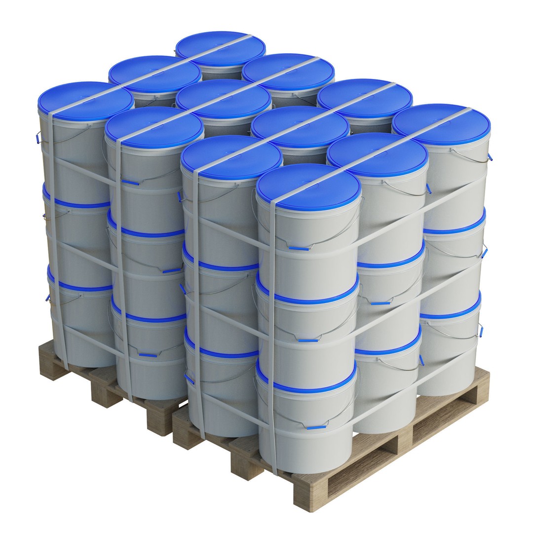 Plastic Paint Buckets 3D Model – PBR Textured Game Asset, FBX, OBJ - View 6