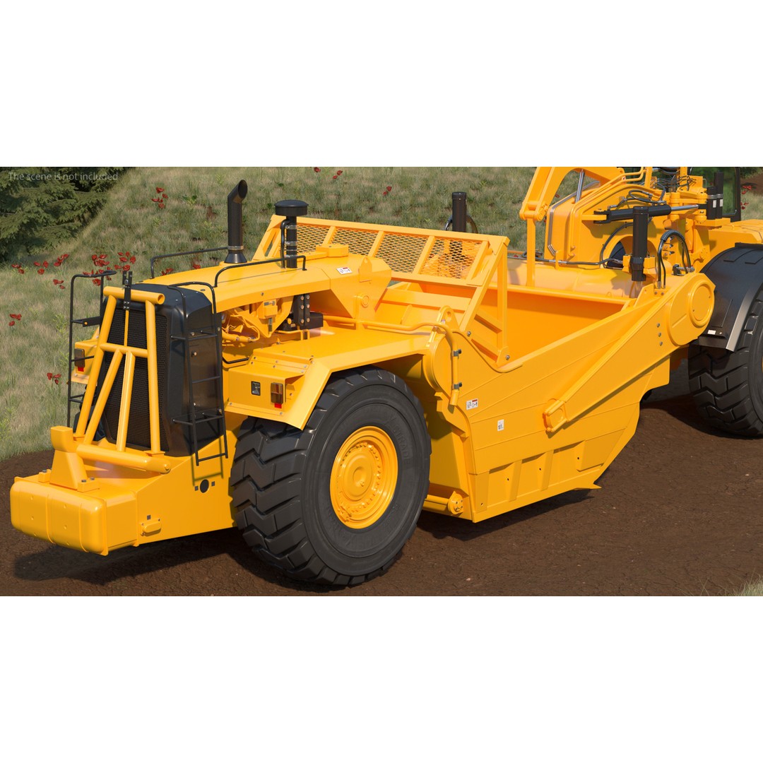 Generic Scraper 3D Model – Rigged Industrial Vehicle for Animation - View 11