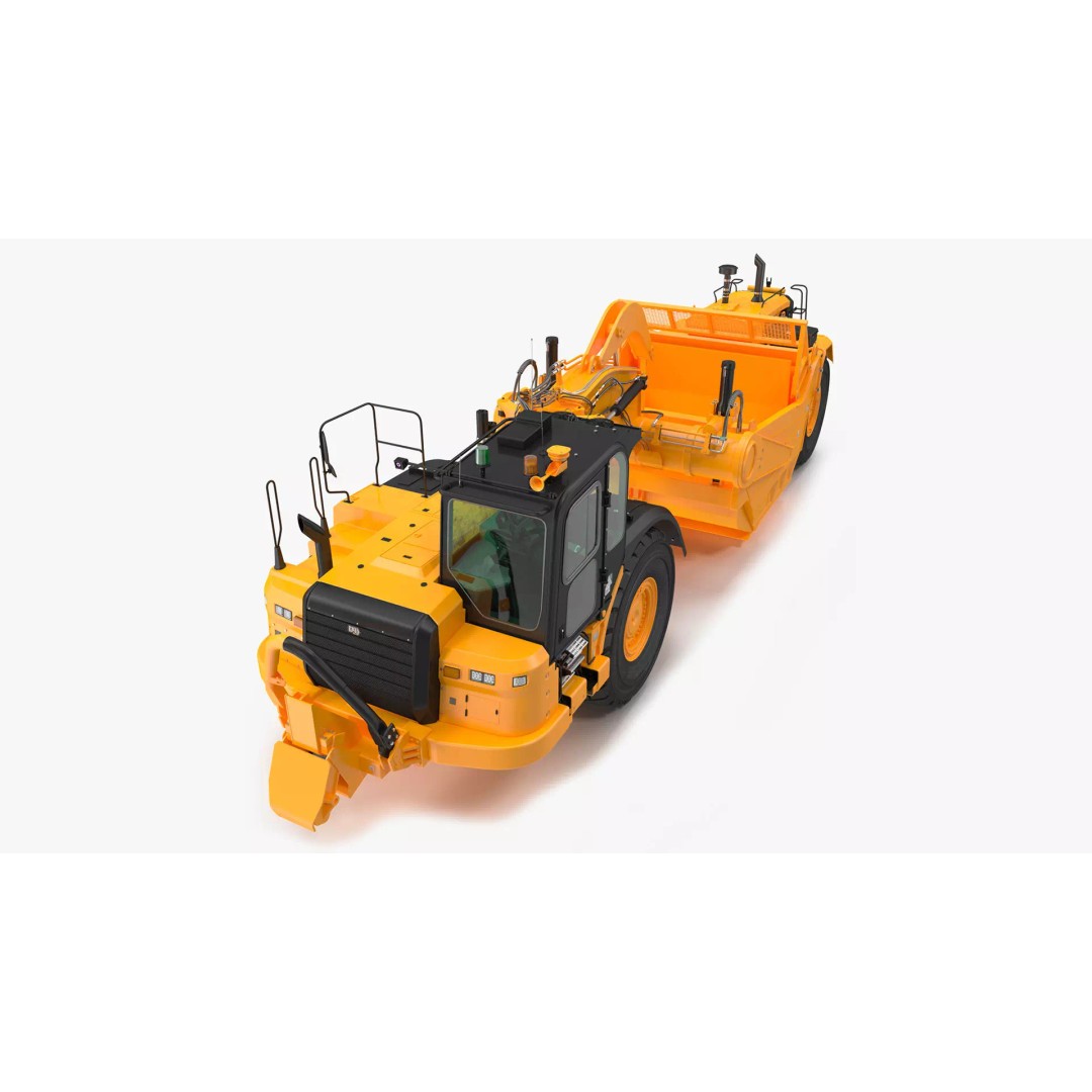 Generic Scraper 3D Model – Rigged Industrial Vehicle for Animation - View 2