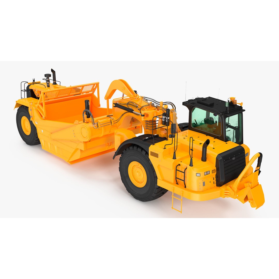 Generic Scraper 3D Model – Rigged Industrial Vehicle for Animation - View 23