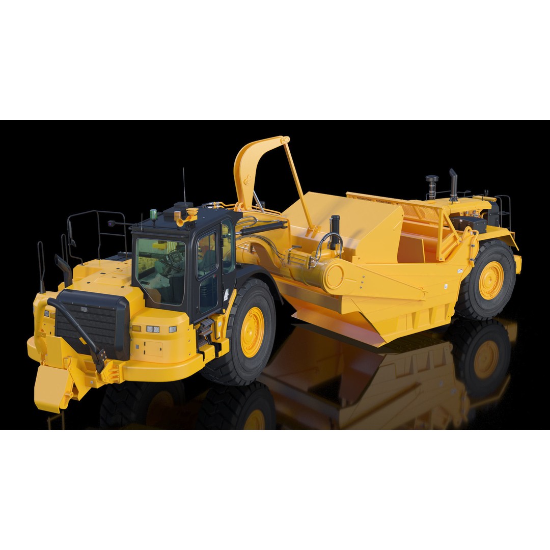 Generic Scraper 3D Model – Rigged Industrial Vehicle for Animation - View 3