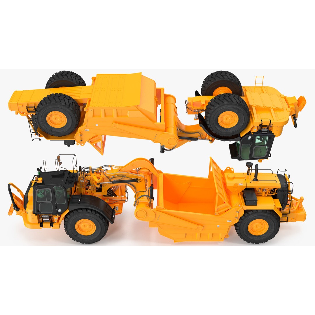 Generic Scraper 3D Model – Rigged Industrial Vehicle for Animation - View 30