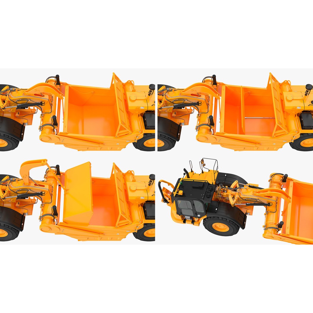 Generic Scraper 3D Model – Rigged Industrial Vehicle for Animation - View 34