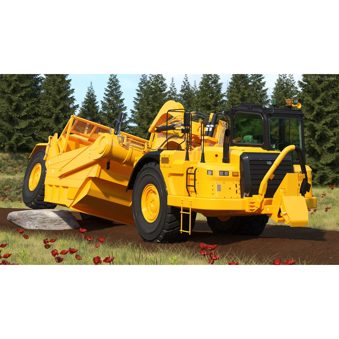 Generic Scraper 3D Model – Rigged Industrial Vehicle for Animation - View 5