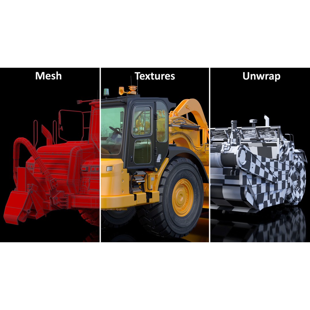 Generic Scraper 3D Model – Rigged Industrial Vehicle for Animation - View 56