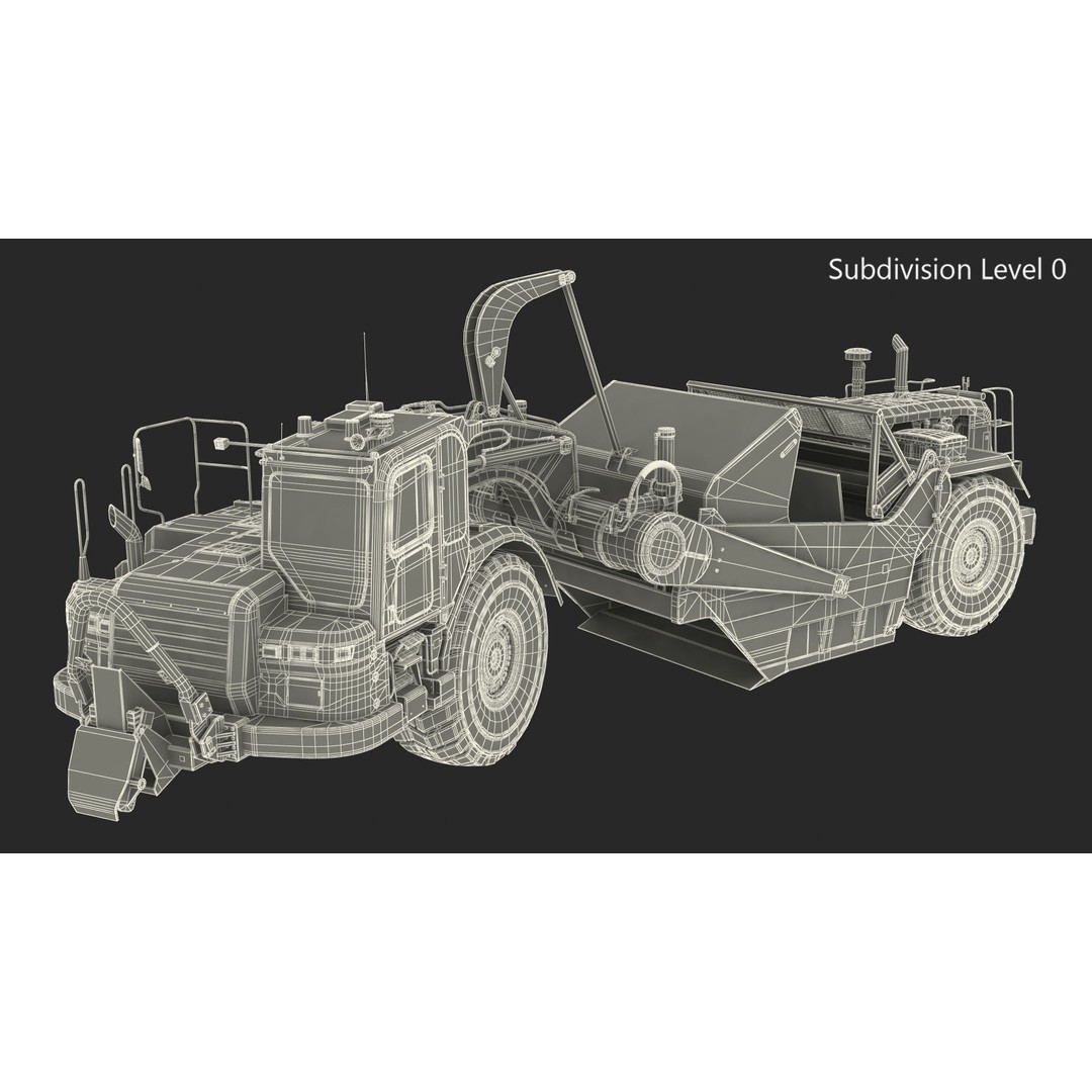 Generic Scraper 3D Model – Rigged Industrial Vehicle for Animation - View 58