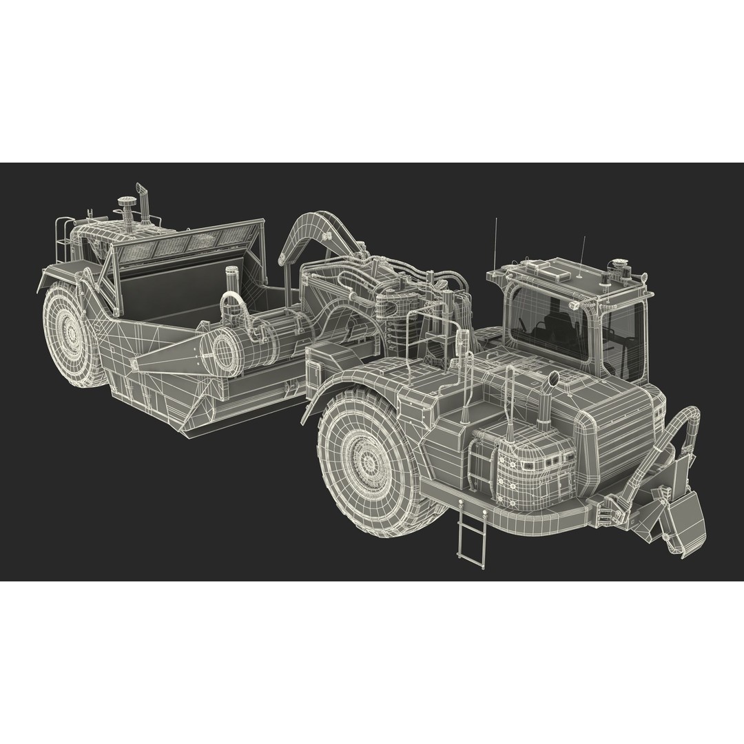 Generic Scraper 3D Model – Rigged Industrial Vehicle for Animation - View 63