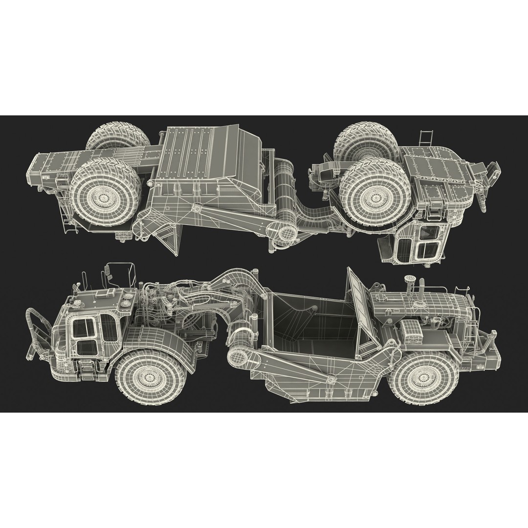 Generic Scraper 3D Model – Rigged Industrial Vehicle for Animation - View 65