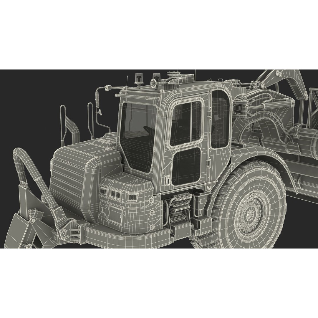 Generic Scraper 3D Model – Rigged Industrial Vehicle for Animation - View 66