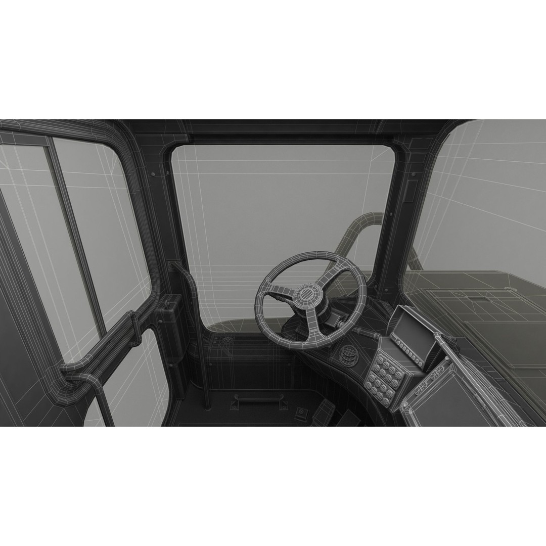 Generic Scraper 3D Model – Rigged Industrial Vehicle for Animation - View 68