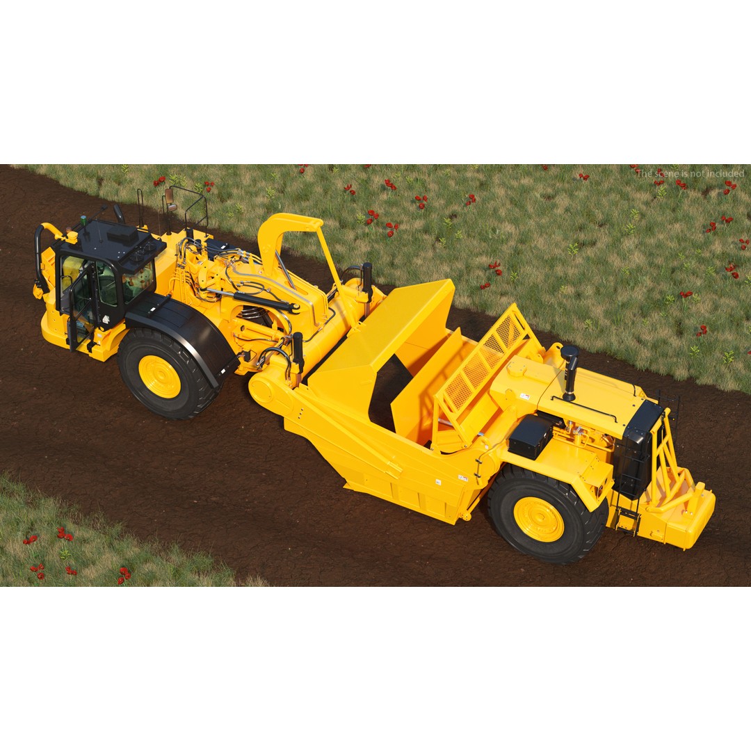 Generic Scraper 3D Model – Rigged Industrial Vehicle for Animation - View 7