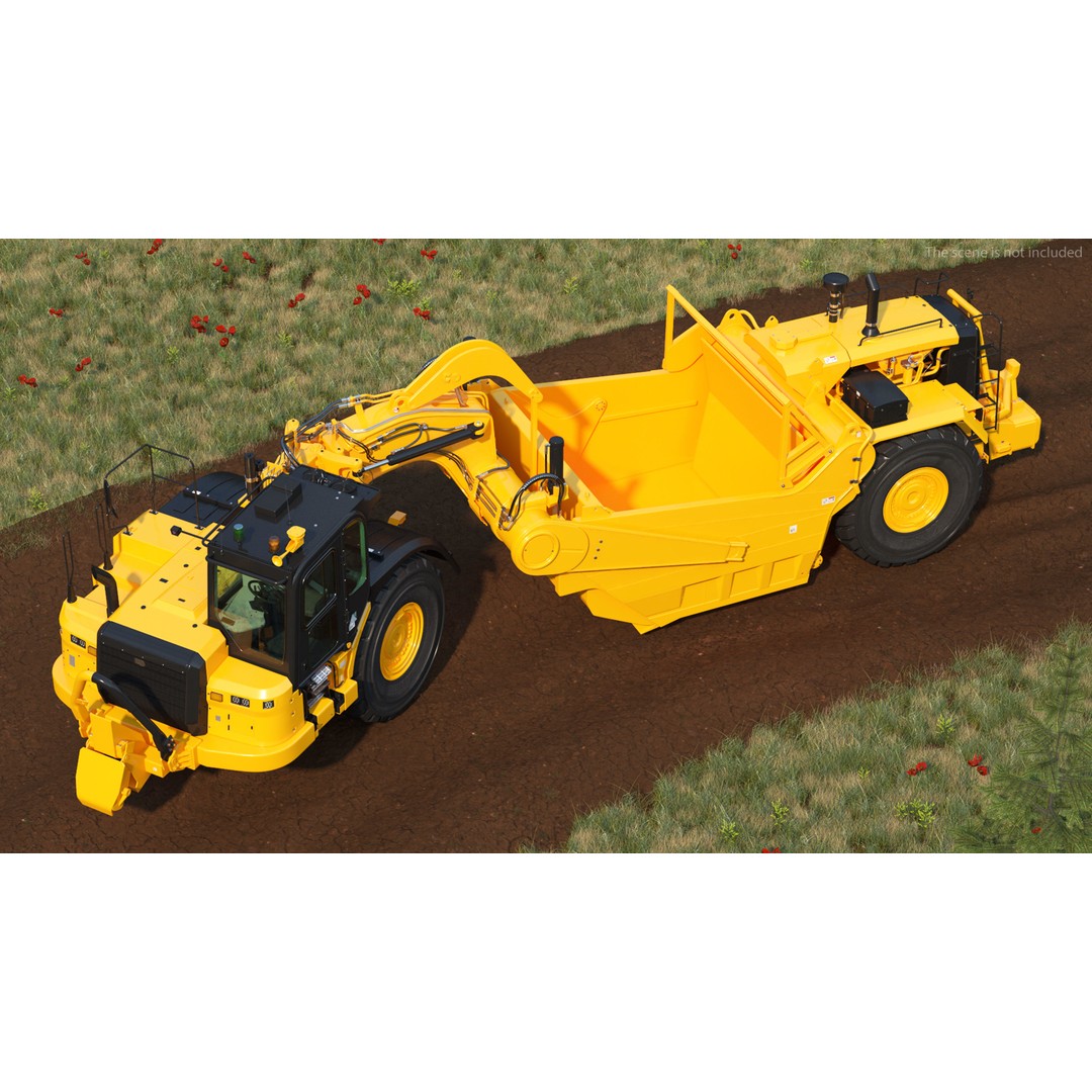Generic Scraper 3D Model – Rigged Industrial Vehicle for Animation - View 8