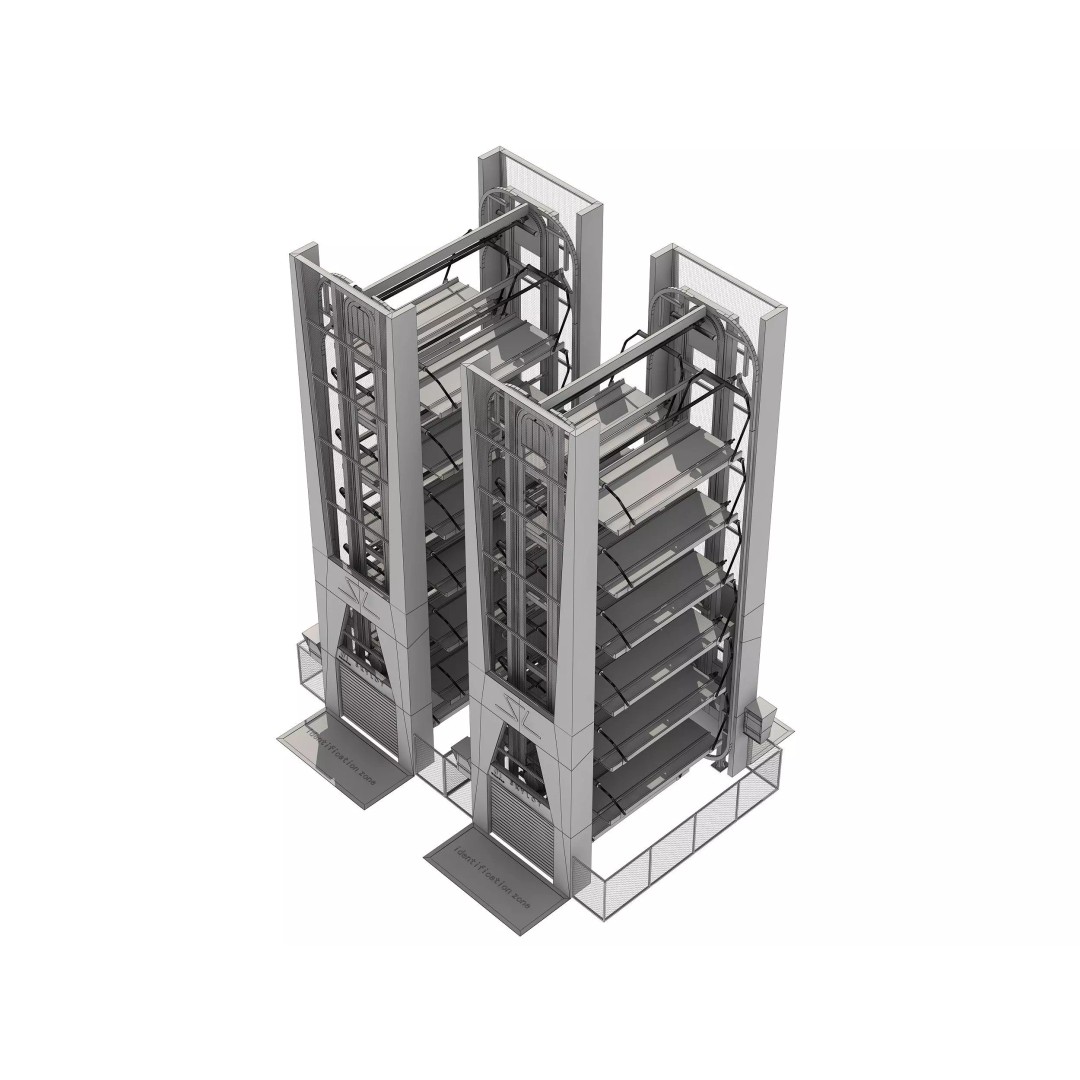 Rotary Parking System 3D Model – PBR Industrial Machine, FBX, OBJ - View 9