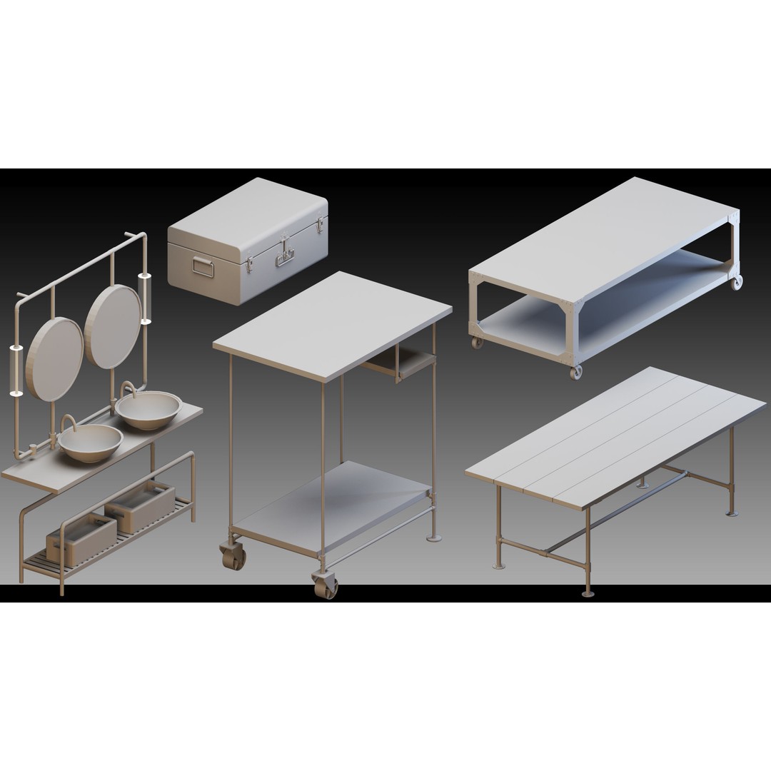 Interior Objects 3D Model – High Detail Props in FBX, OBJ Formats - View 10