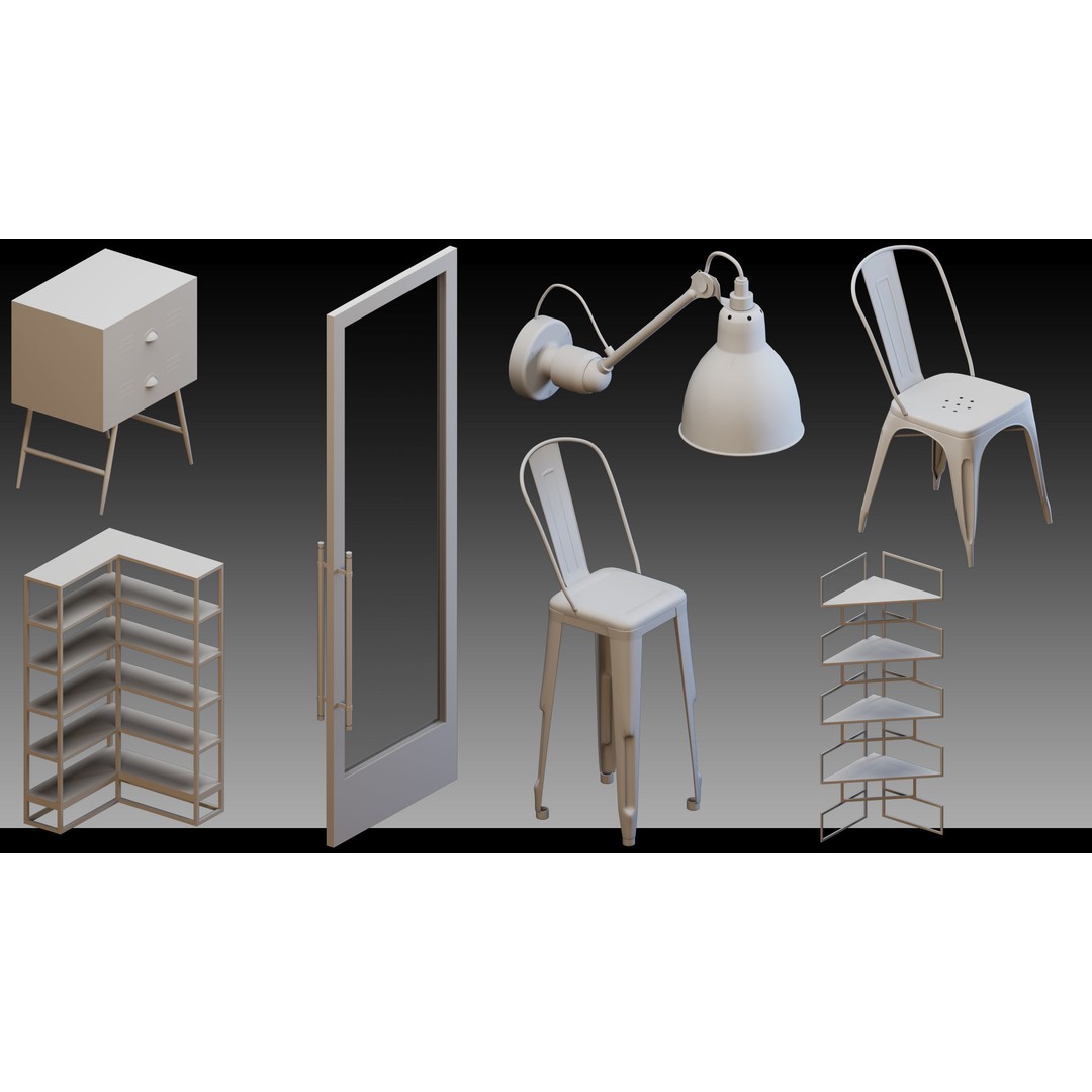 Interior Objects 3D Model – High Detail Props in FBX, OBJ Formats - View 13