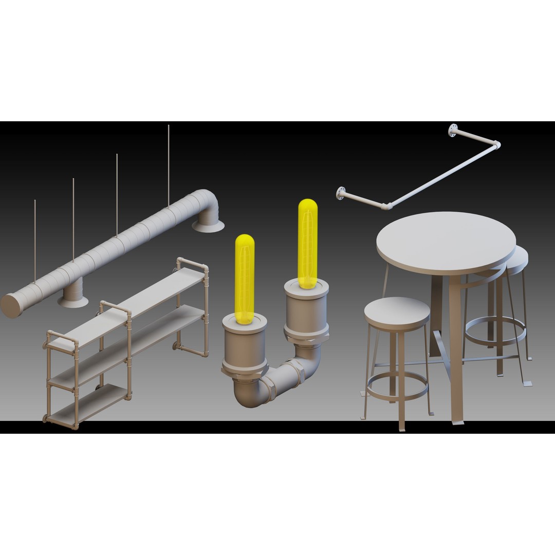 Interior Objects 3D Model – High Detail Props in FBX, OBJ Formats - View 14