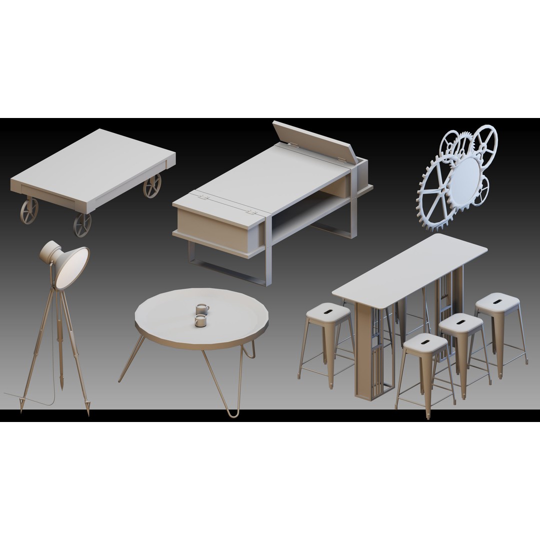 Interior Objects 3D Model – High Detail Props in FBX, OBJ Formats - View 16