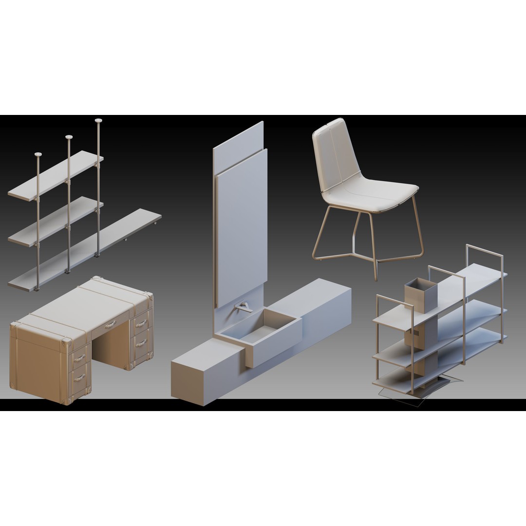 Interior Objects 3D Model – High Detail Props in FBX, OBJ Formats - View 6