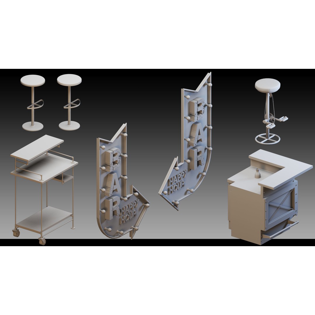 Interior Objects 3D Model – High Detail Props in FBX, OBJ Formats - View 8