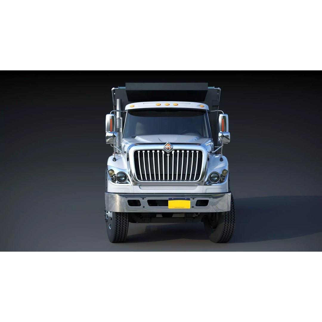 International Workstar 7600 Dump Truck 3D Model – Low Poly Game Asset, FBX - View 11
