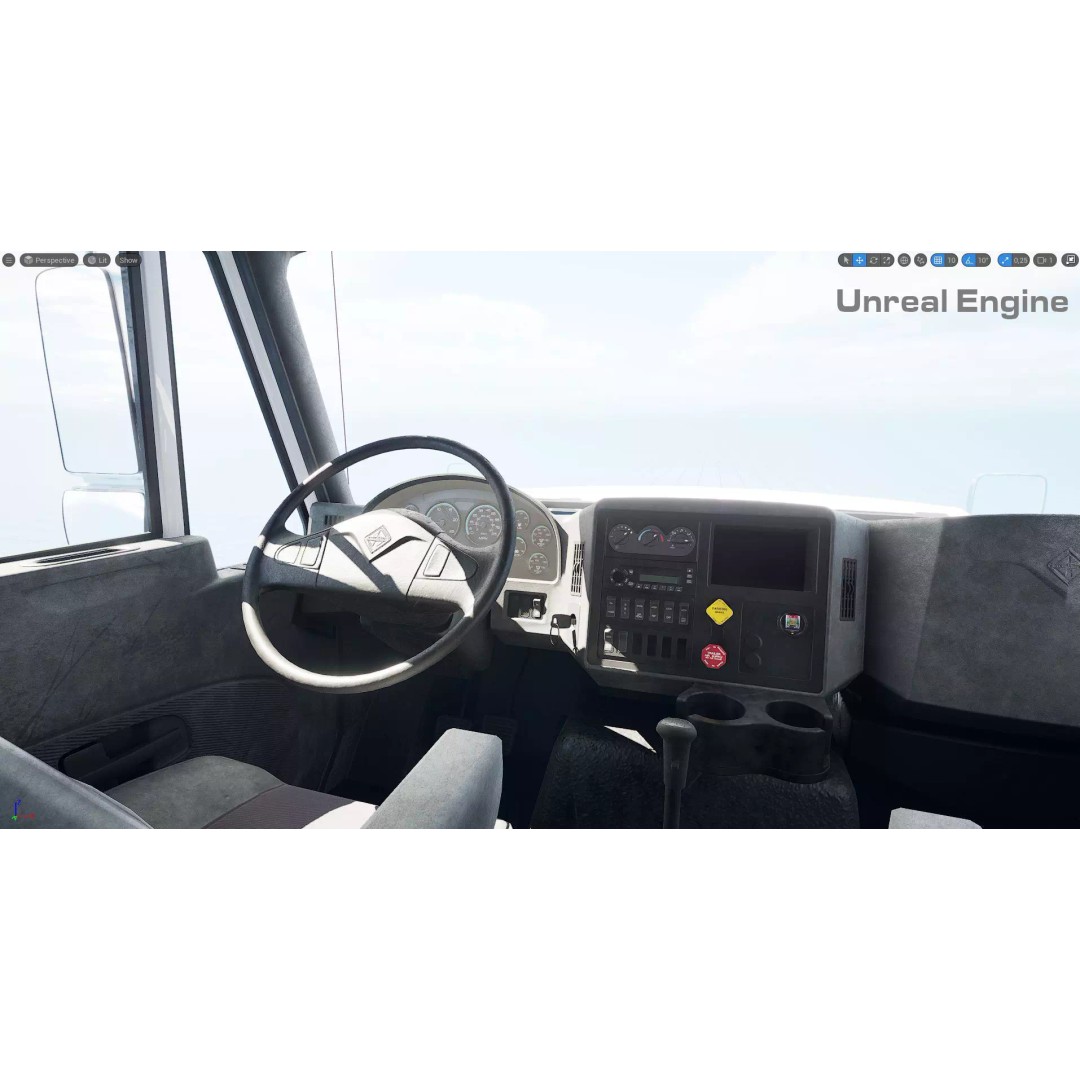 International Workstar 7600 Dump Truck 3D Model – Low Poly Game Asset, FBX - View 17