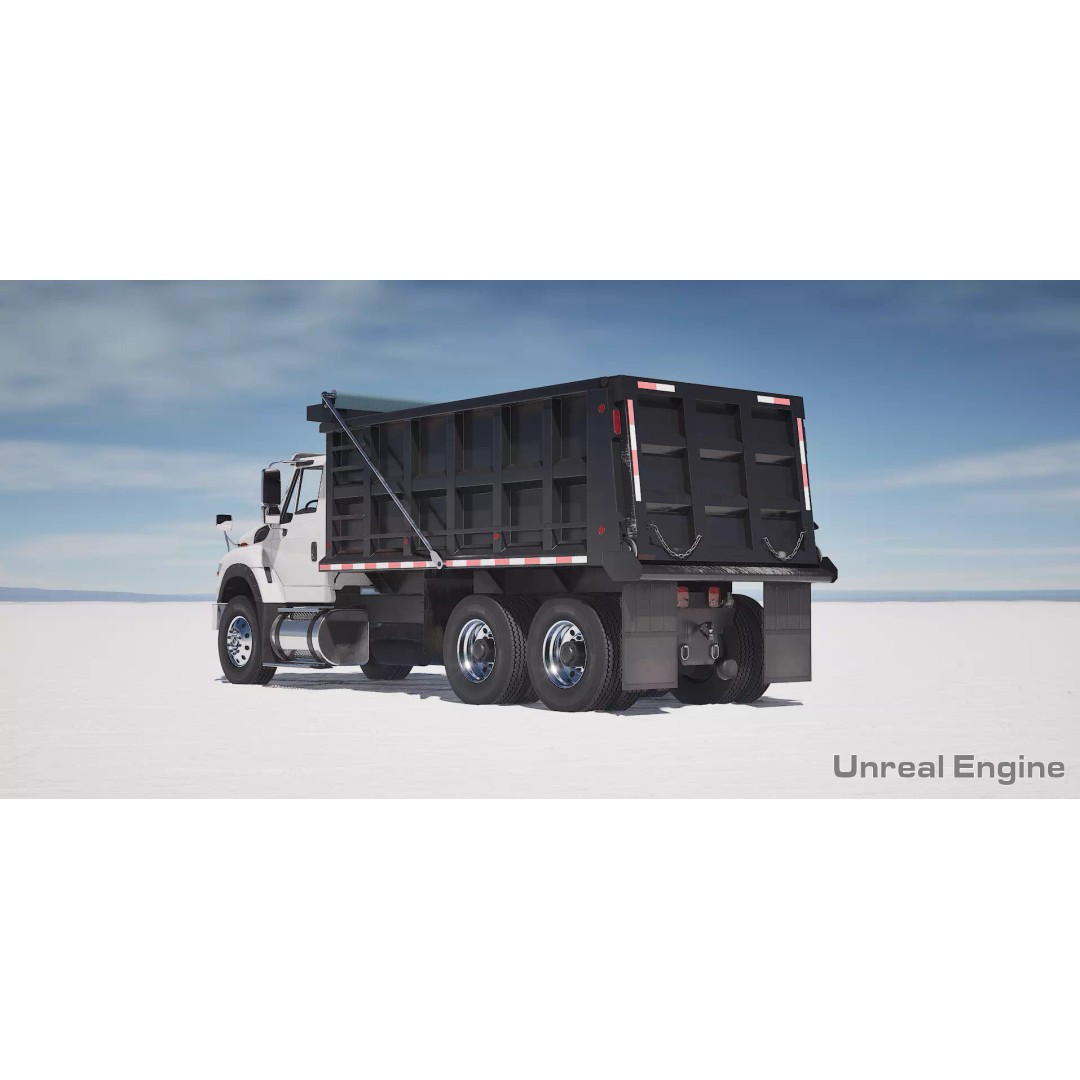 International Workstar 7600 Dump Truck 3D Model – Low Poly Game Asset, FBX - View 18