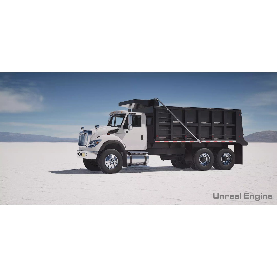 International Workstar 7600 Dump Truck 3D Model – Low Poly Game Asset, FBX - View 19