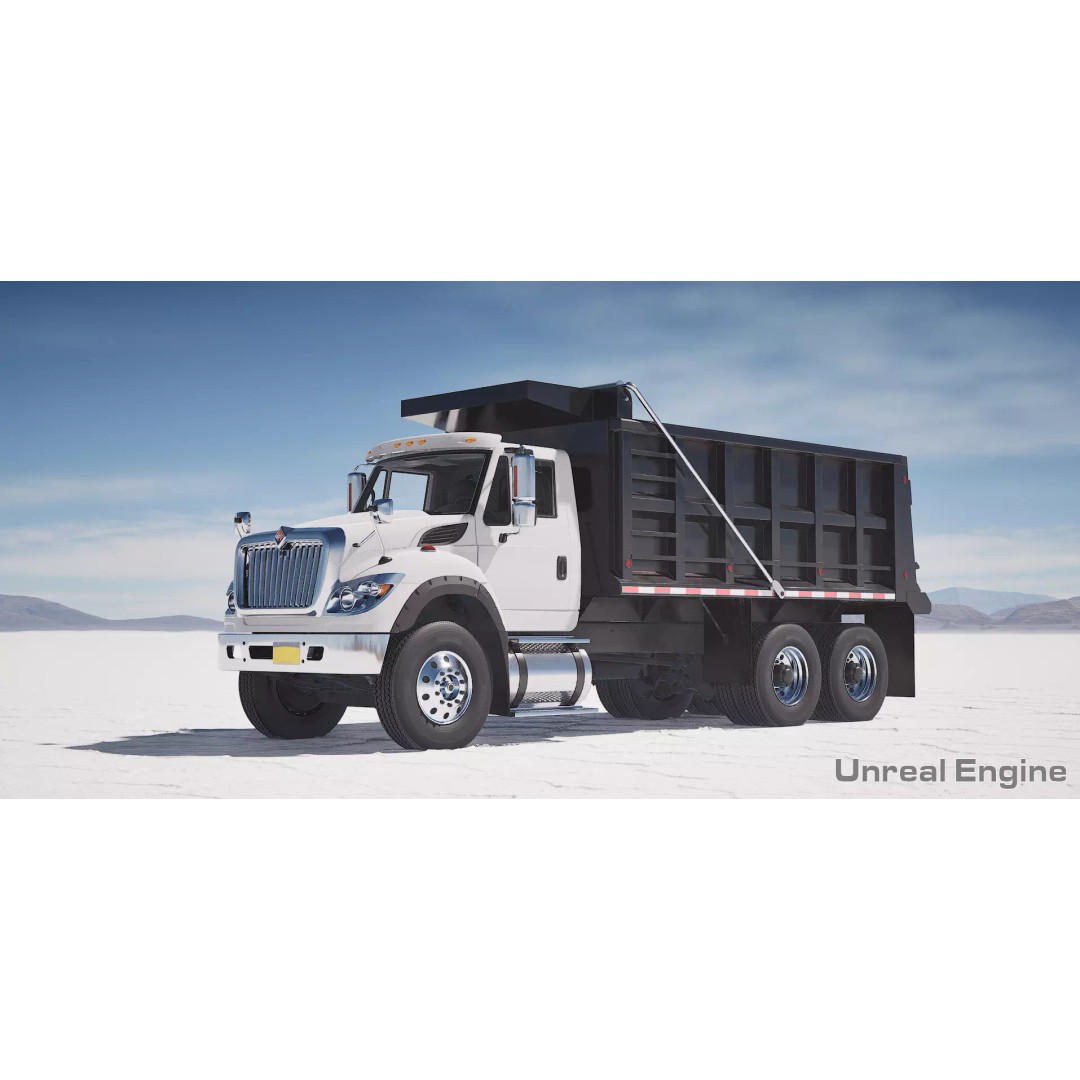 International Workstar 7600 Dump Truck 3D Model – Low Poly Game Asset, FBX - View 20