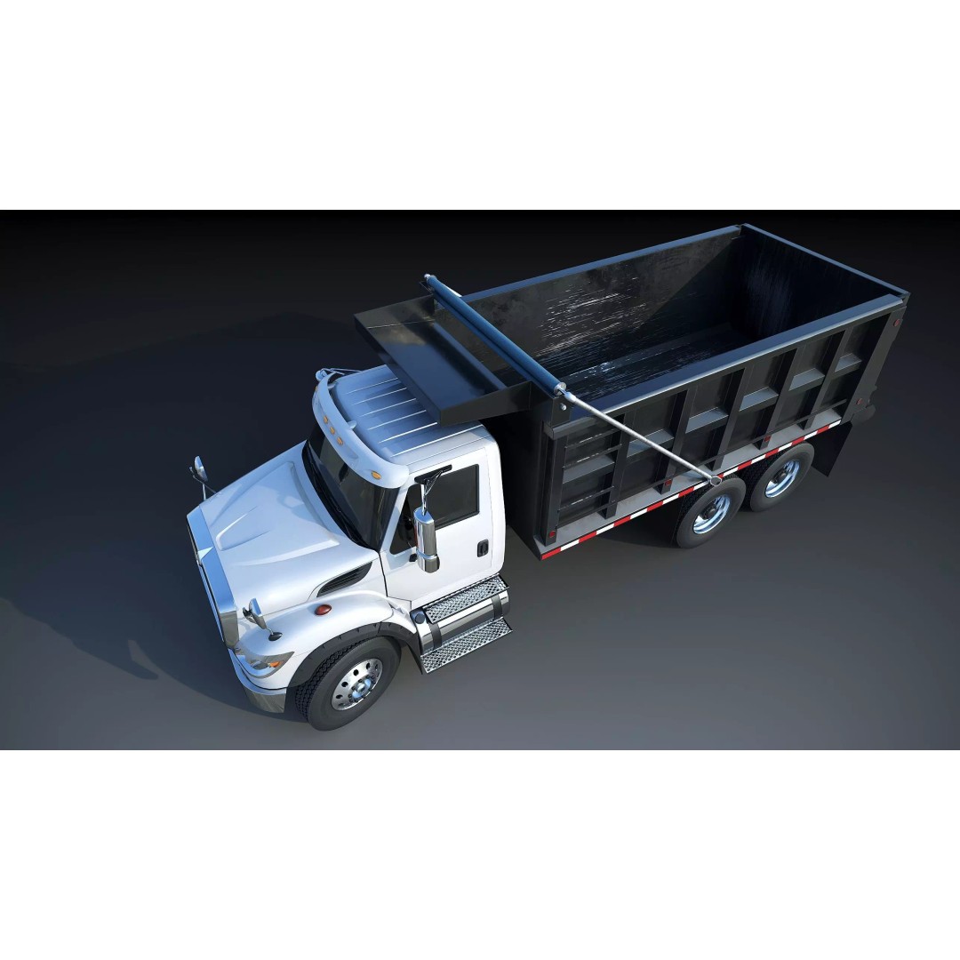 International Workstar 7600 Dump Truck 3D Model – Low Poly Game Asset, FBX - View 21