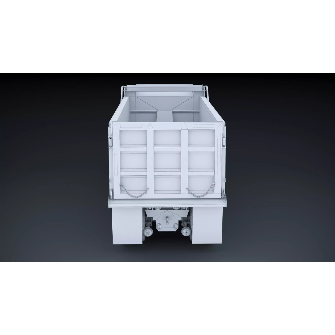 International Workstar 7600 Dump Truck 3D Model – Low Poly Game Asset, FBX - View 26