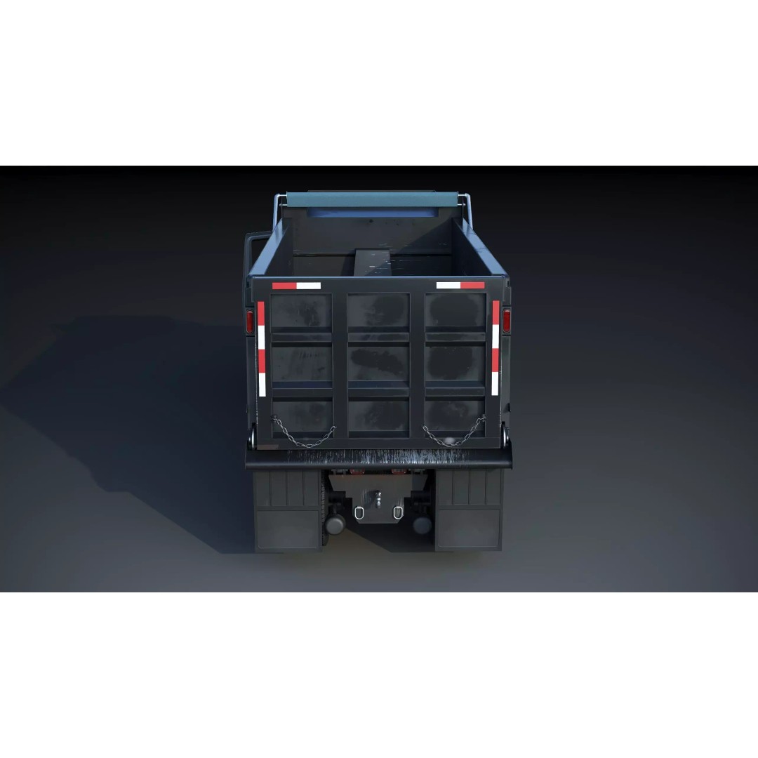 International Workstar 7600 Dump Truck 3D Model – Low Poly Game Asset, FBX - View 7