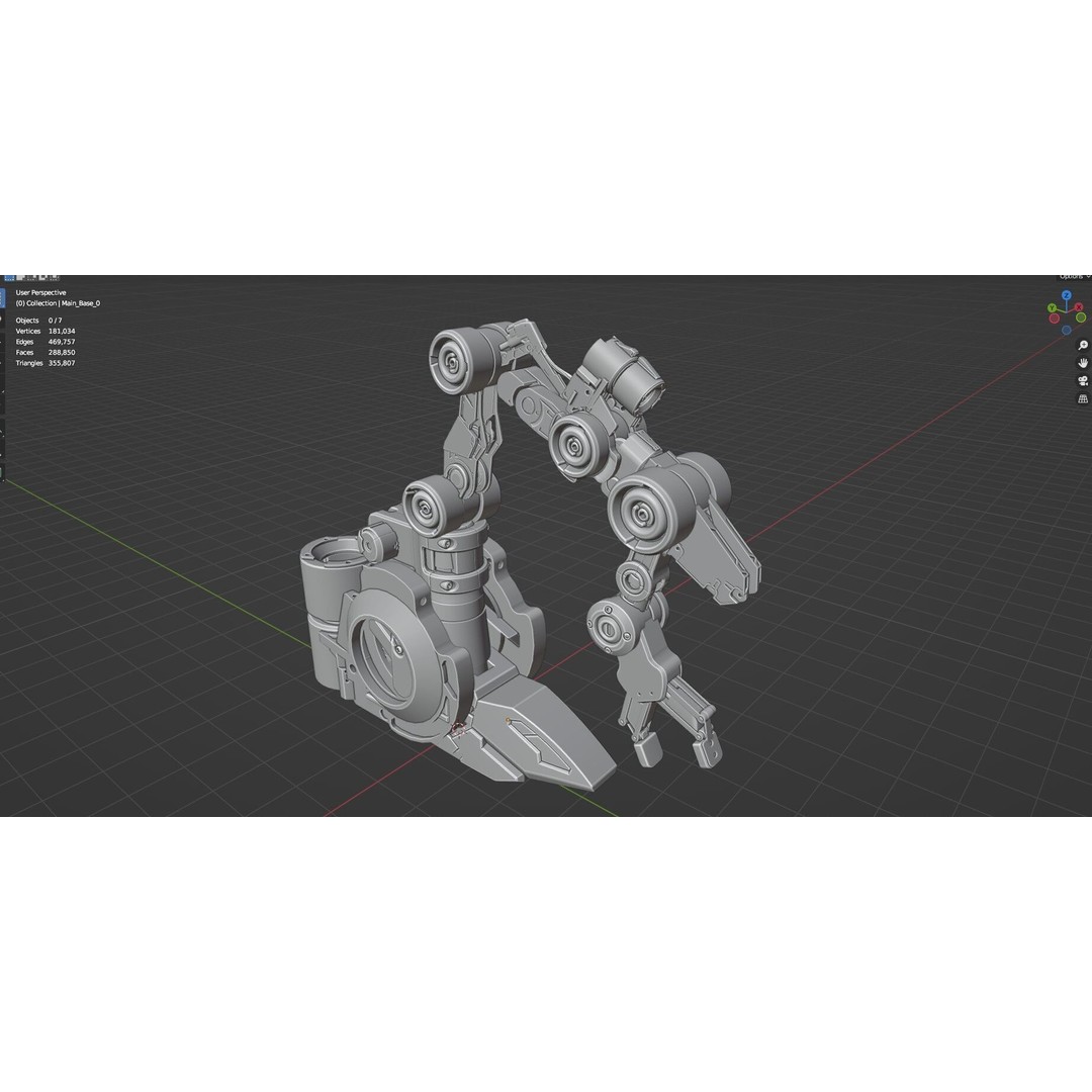 Industrial Robot Arm 3D Model – Textured PBR Asset for Animation
