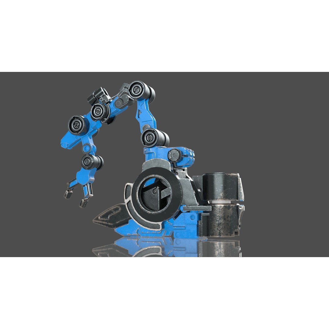 Industrial Robot Arm 3D Model – Textured PBR Asset for Animation - View 10