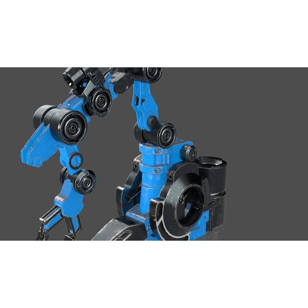 Industrial Robot Arm 3D Model – Textured PBR Asset for Animation - View 11