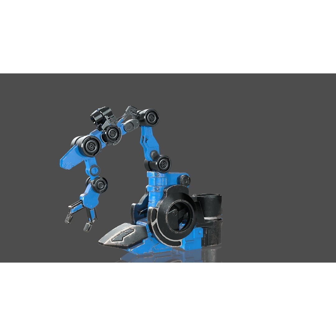 Industrial Robot Arm 3D Model – Textured PBR Asset for Animation - View 12