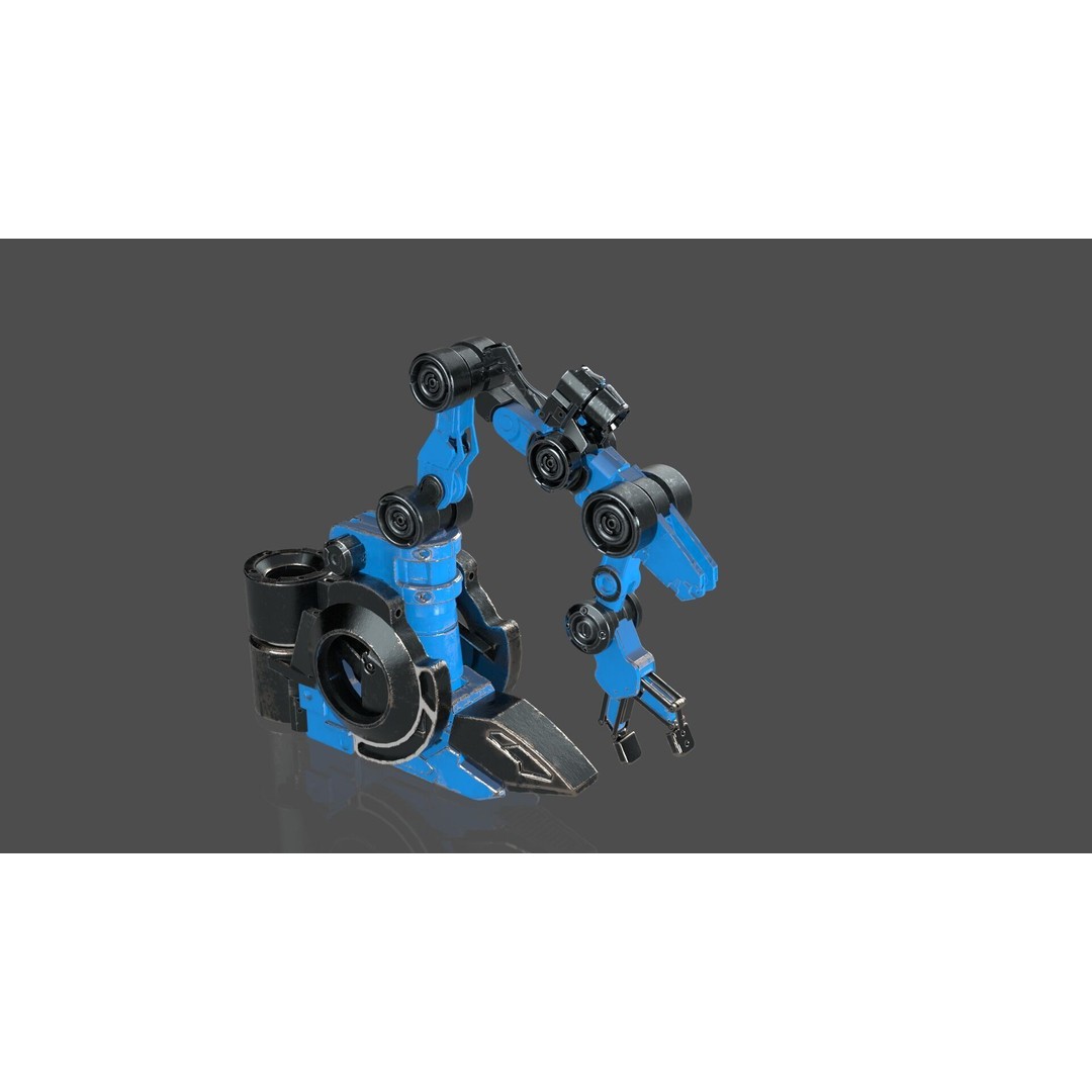 Industrial Robot Arm 3D Model – Textured PBR Asset for Animation - View 13