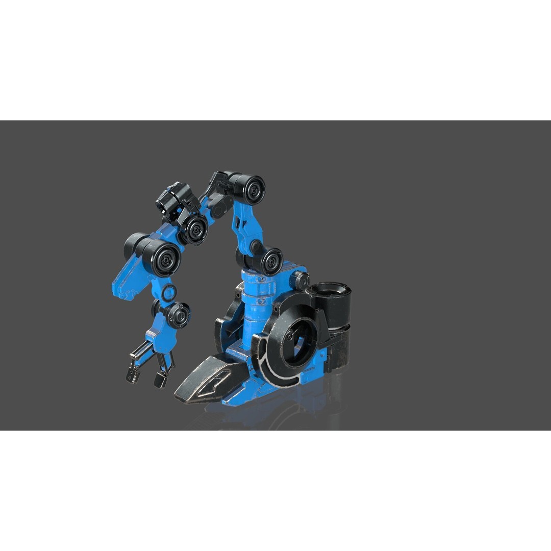 Industrial Robot Arm 3D Model – Textured PBR Asset for Animation - View 14