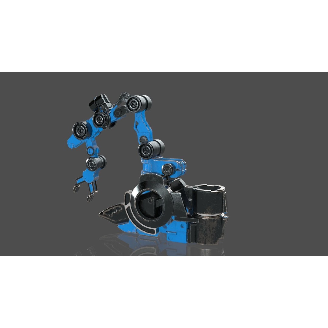 Industrial Robot Arm 3D Model – Textured PBR Asset for Animation - View 15