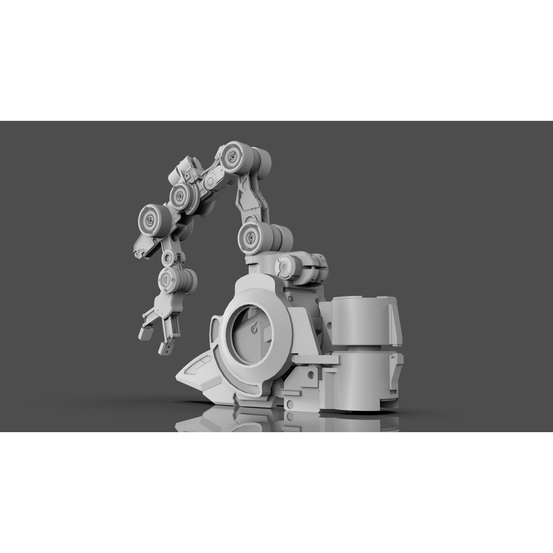 Industrial Robot Arm 3D Model – Textured PBR Asset for Animation - View 16