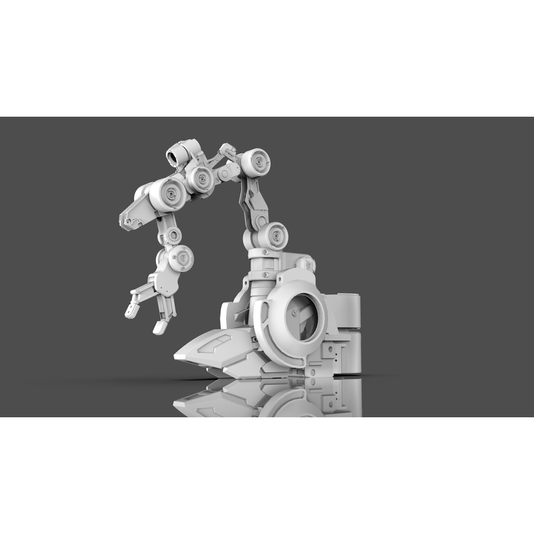Industrial Robot Arm 3D Model – Textured PBR Asset for Animation - View 17