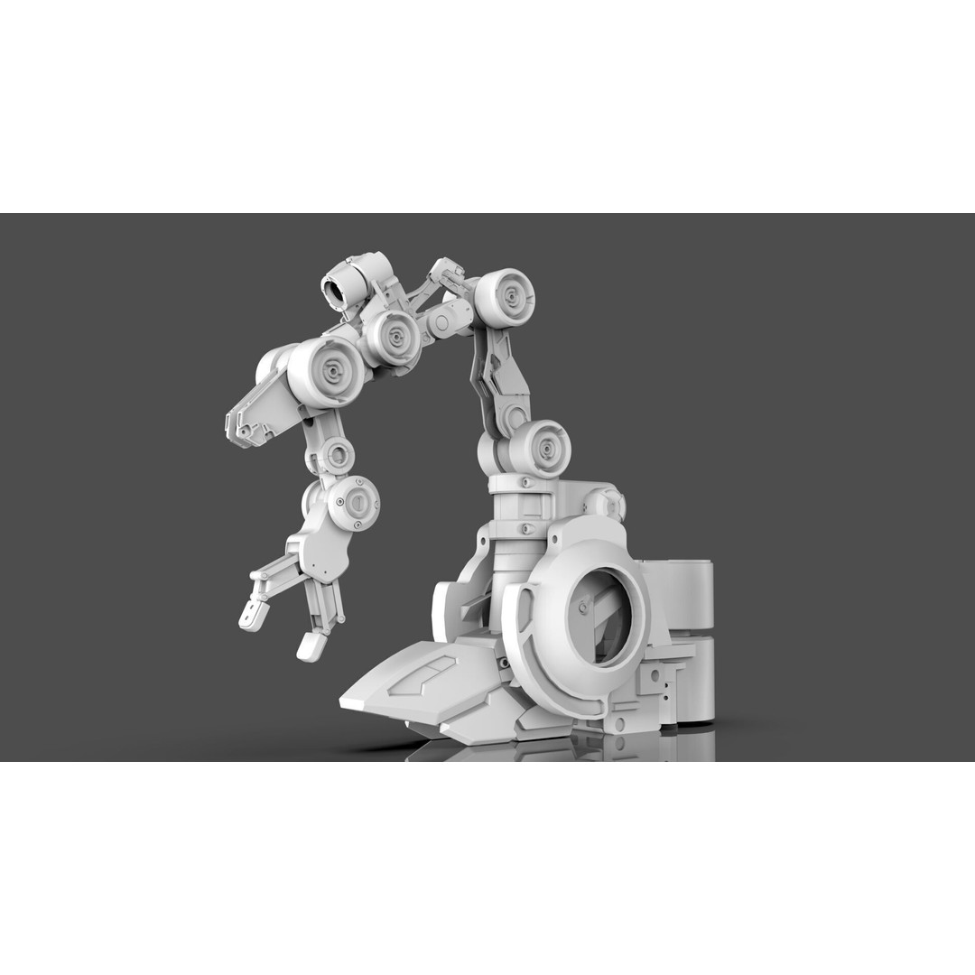 Industrial Robot Arm 3D Model – Textured PBR Asset for Animation - View 18