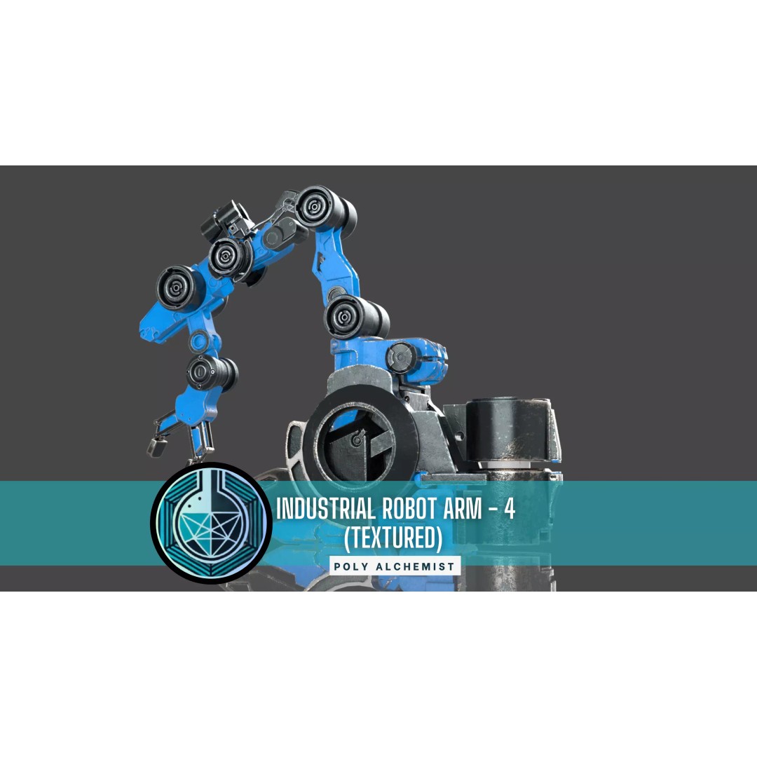 Industrial Robot Arm 3D Model – Textured PBR Asset for Animation - View 2