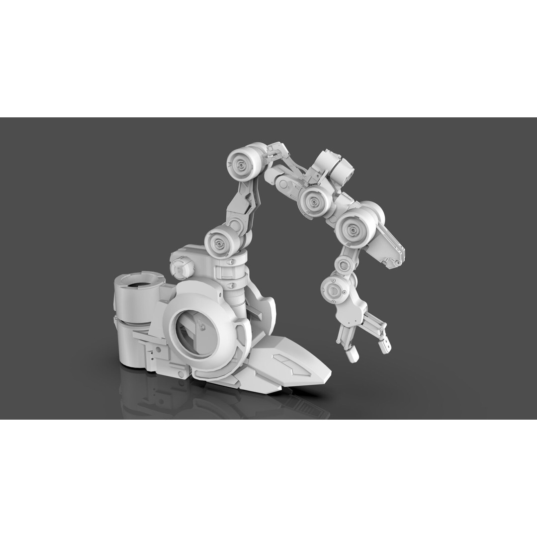 Industrial Robot Arm 3D Model – Textured PBR Asset for Animation - View 22