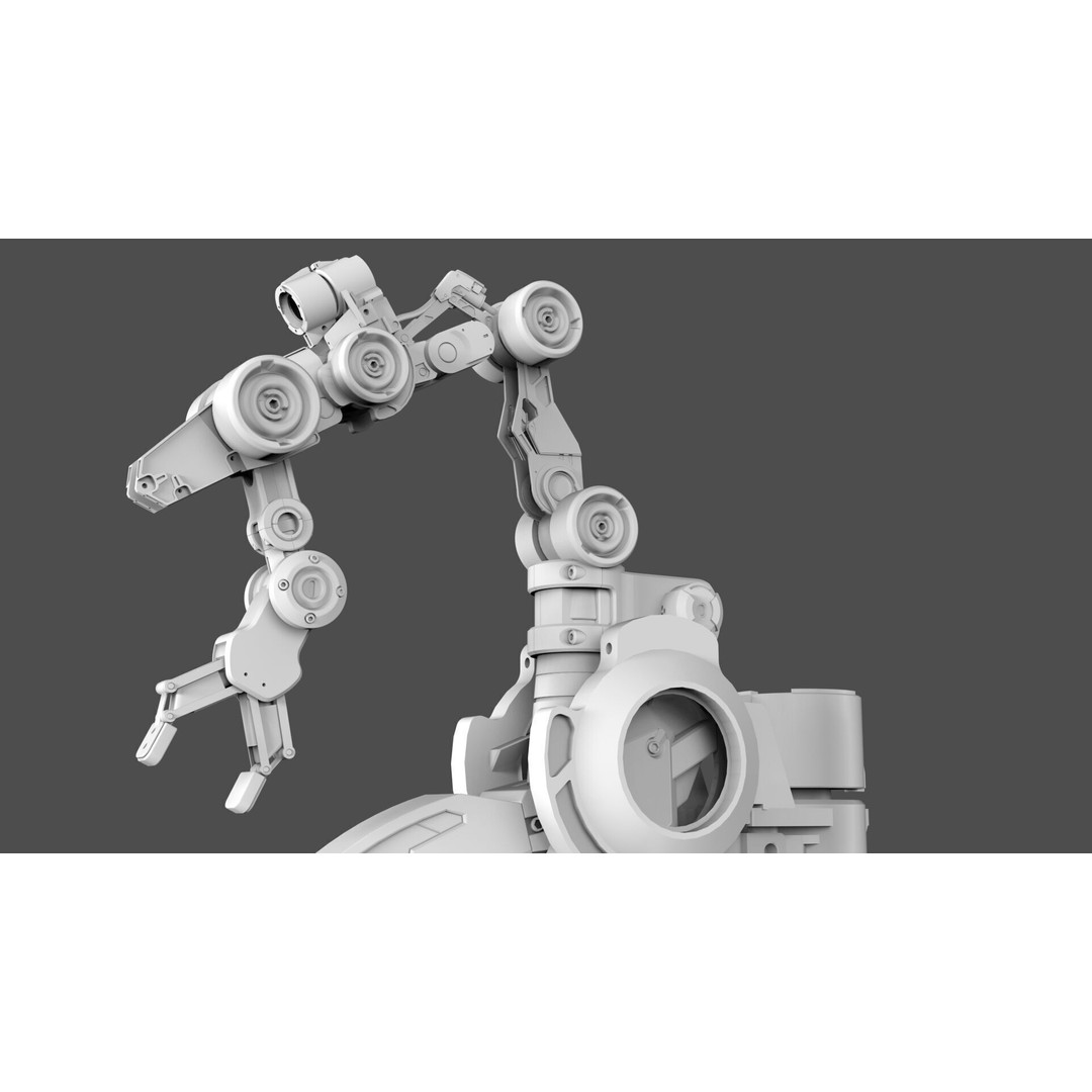 Industrial Robot Arm 3D Model – Textured PBR Asset for Animation - View 23
